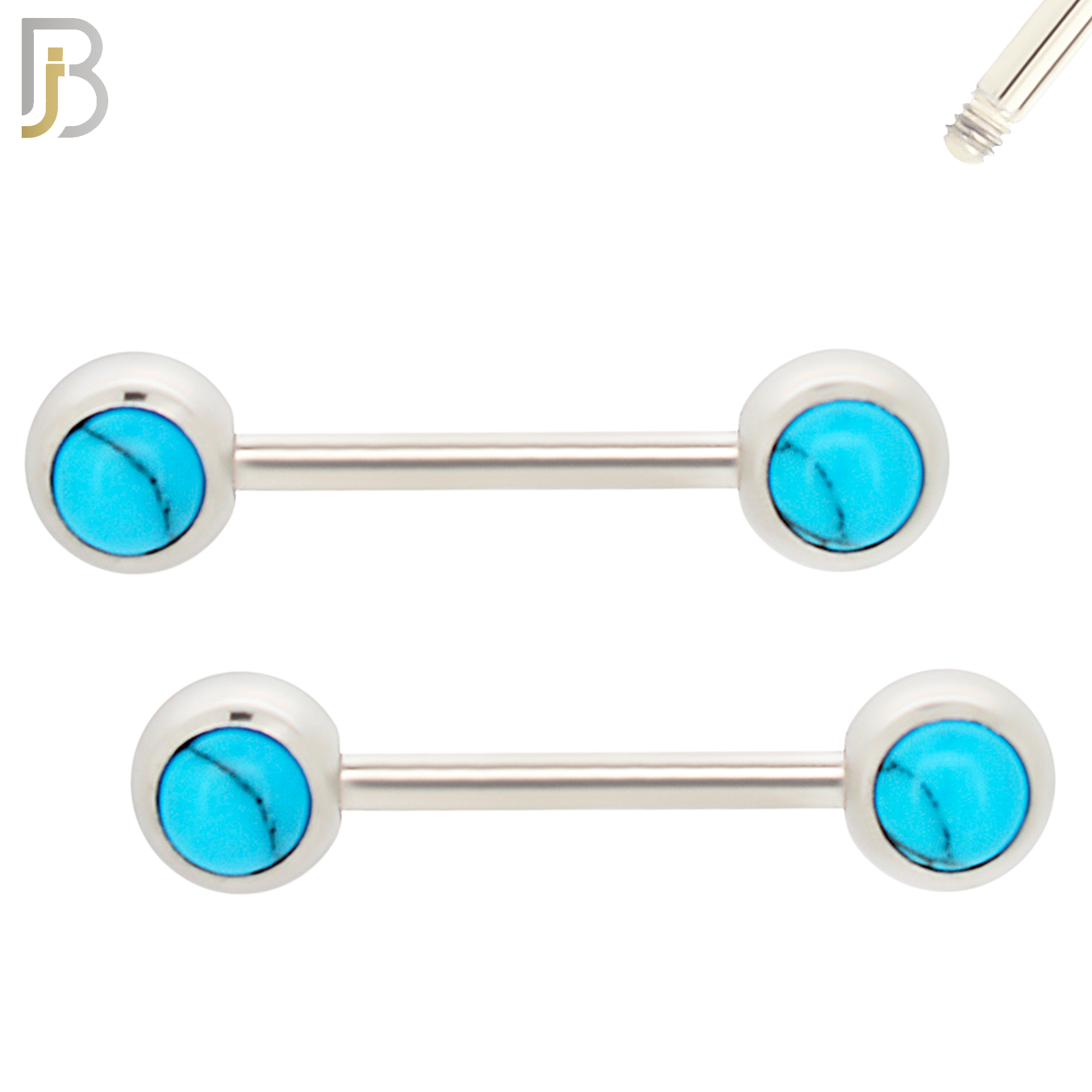NP75 - 316L Surgical Steel Turquoise Nipple Ring image 0