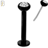 LB16K16 - 16g Thicknesss 316L Surgical Steel Black Plated Press Fit Bezel Setting Push In  Zircon (PACK OF 6) image 4