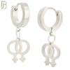 ES07 - 316L Stainless Steel Dangling LGBT Lesbian Symbol Gender Design Huggies Clip On image 1