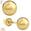 14-ES40Y - 14k Yellow Gold Screw Back Plain Ball Stud Earrings image 0
