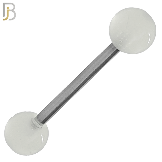 PK-BB03G - 316L Surgical Steel Barbell with Glow in the Dark Acrylic Ball Screw External Threaded Pack of 120 image 1