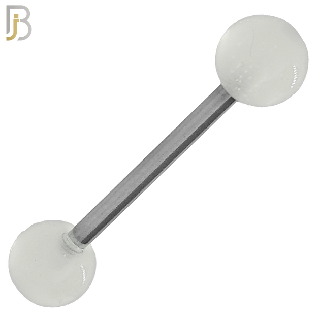 PK-BB03G - 316L Surgical Steel Barbell with Glow in the Dark Acrylic Ball Screw External Threaded Pack of 120 image 1
