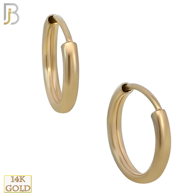 14k Solid Gold Plain Girl Hoop Earring image 0