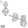 925-ES19 - .925 Sterling Silver Earring Double Prong Setting Clear Zircon image 1