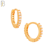 ES02R - 316L Stainless Steel Rose Gold Plated Prong Setting Zircon with 2mm Front Thickness Huggies image 2