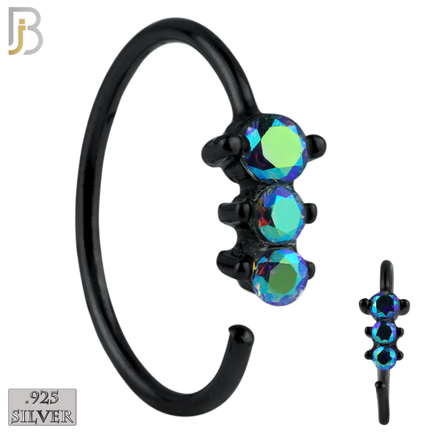 925-CT05 - 925 Sterling Silver 22g Thickness 3 Prong CZ Hoops Piercing (PACK OF 6) image 5