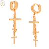 ES39 - 316L Stainless Steel Dangling 3 Cross Design Huggies Clip On image 2