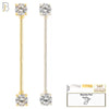 14-BB37 - 14k Solid Gold Industrial Straight Barbell with Round Clear CZ Externally Threaded image 0