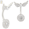 NB90 -  316L Stainless Steel Round  Design CZ Banana Belly Ring and Angel Top Screw image 1