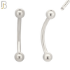 EC01S14 - 14g Thickness 316L Surgical Steel Curved Plain Barbell Screw Ball External Threaded (PACK OF 6) image 0