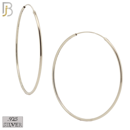 925-ES310S - .925 Sterling Silver Plain Hoop Earrings image 11