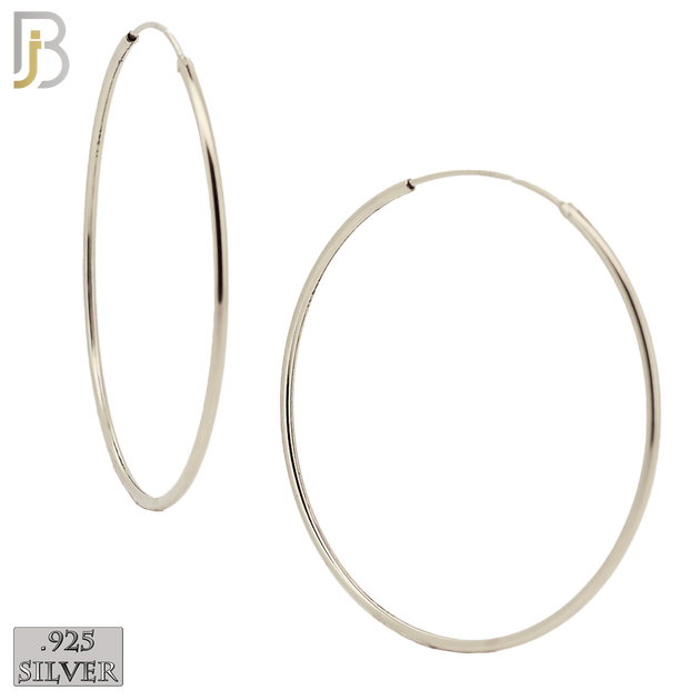 925-ES310S - .925 Sterling Silver Plain Hoop Earrings image 11