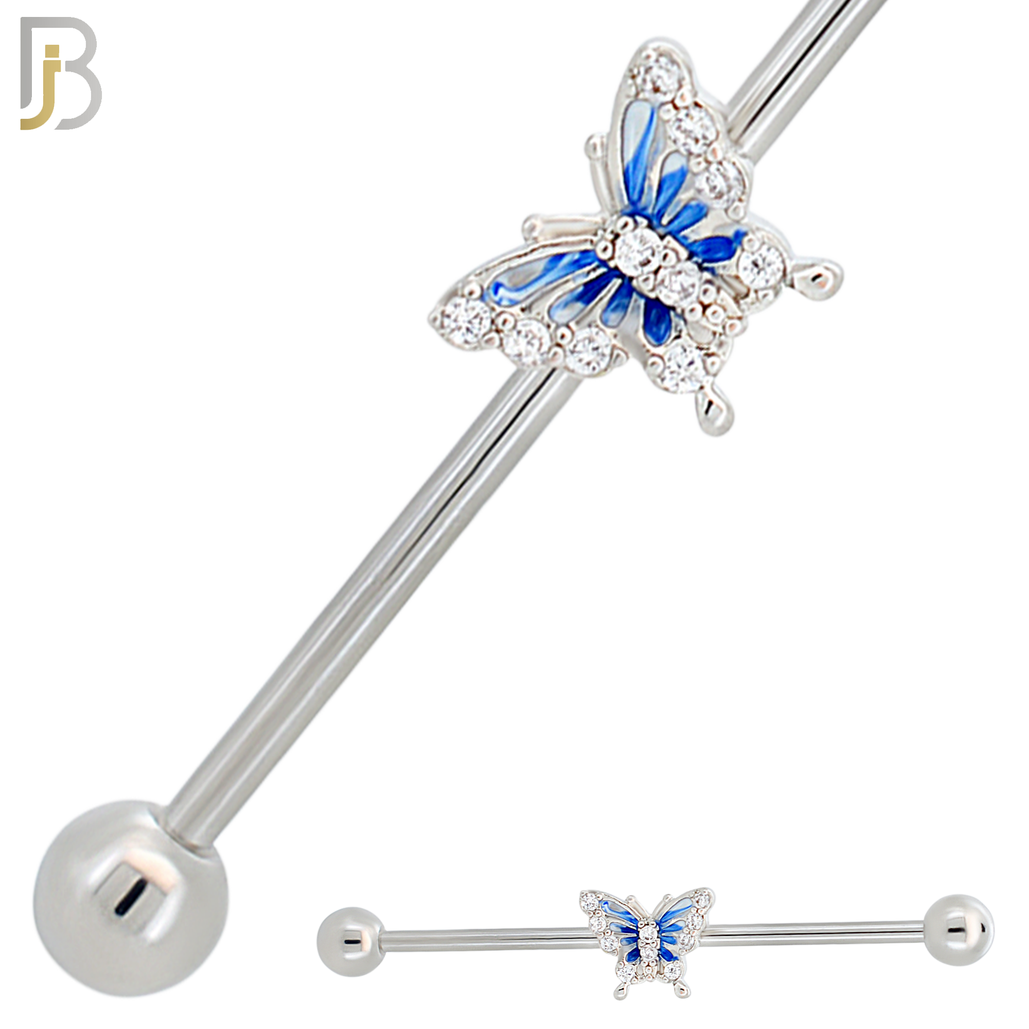 BB61 -  316L Surgical Steel Butterfly Industrial Barbell Pack (Pack of 6) image 0