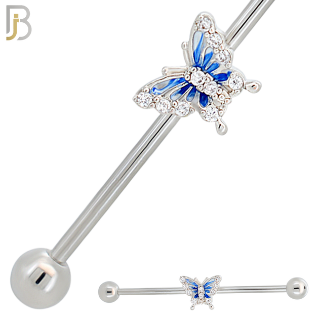 BB61 -  316L Surgical Steel Butterfly Industrial Barbell Pack (Pack of 6) image 0
