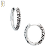 ES129 - Stainless Steel Vintage Tribal Daisy Flower Huggies Hoops Earrings image 4