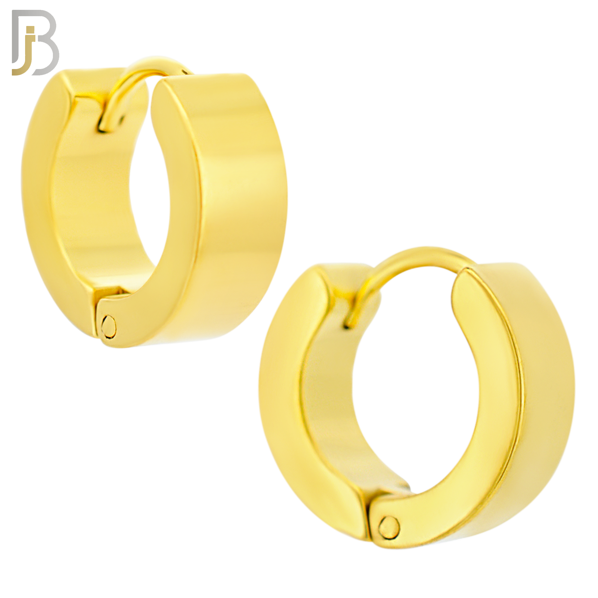 ES85G - 316L Stainless Steel Gold Plated Plain Design Huggies Clip On image 5