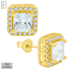925-ES76 - .925 Sterling Silver Square Design with Multi Zircon Earring Stud image 2