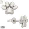 925-ES367 - Push Back - .925 Sterling Silver Plain Paw Print Stud Earrings image 1