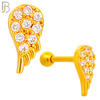 TB66 - 316L Stainless Steel Angel Wing with Zircon Tragus Barbell Cartilage Piercing Screw Ball Externally Threaded (PACK OF 6) image 2