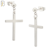 ES90 - 316L Stainless Steel Dangling 25x16mm Cross Design Earrings Stud image 1