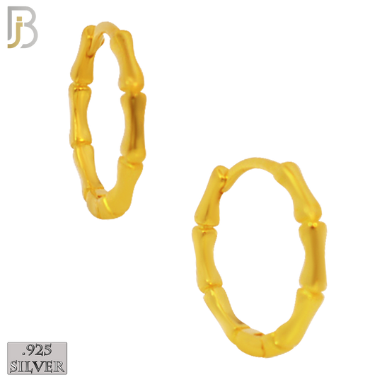 925-ES183 - .925 Sterling Silver Vintage Tribal Huggies Hoops Earrings image 2