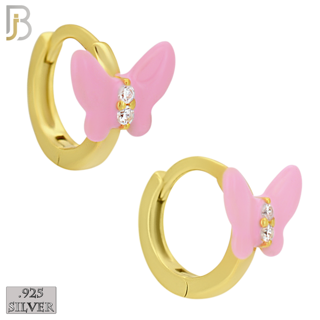 925-ES473 - 925 Sterling Silver Enamel Coated Butterfly Huggies Hoop Earring image 1