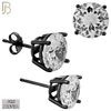 925-ES71-KC - .925 Sterling Silver Black Plated Earring Stud Casting Round Prong Setting Clear Zircon image 8