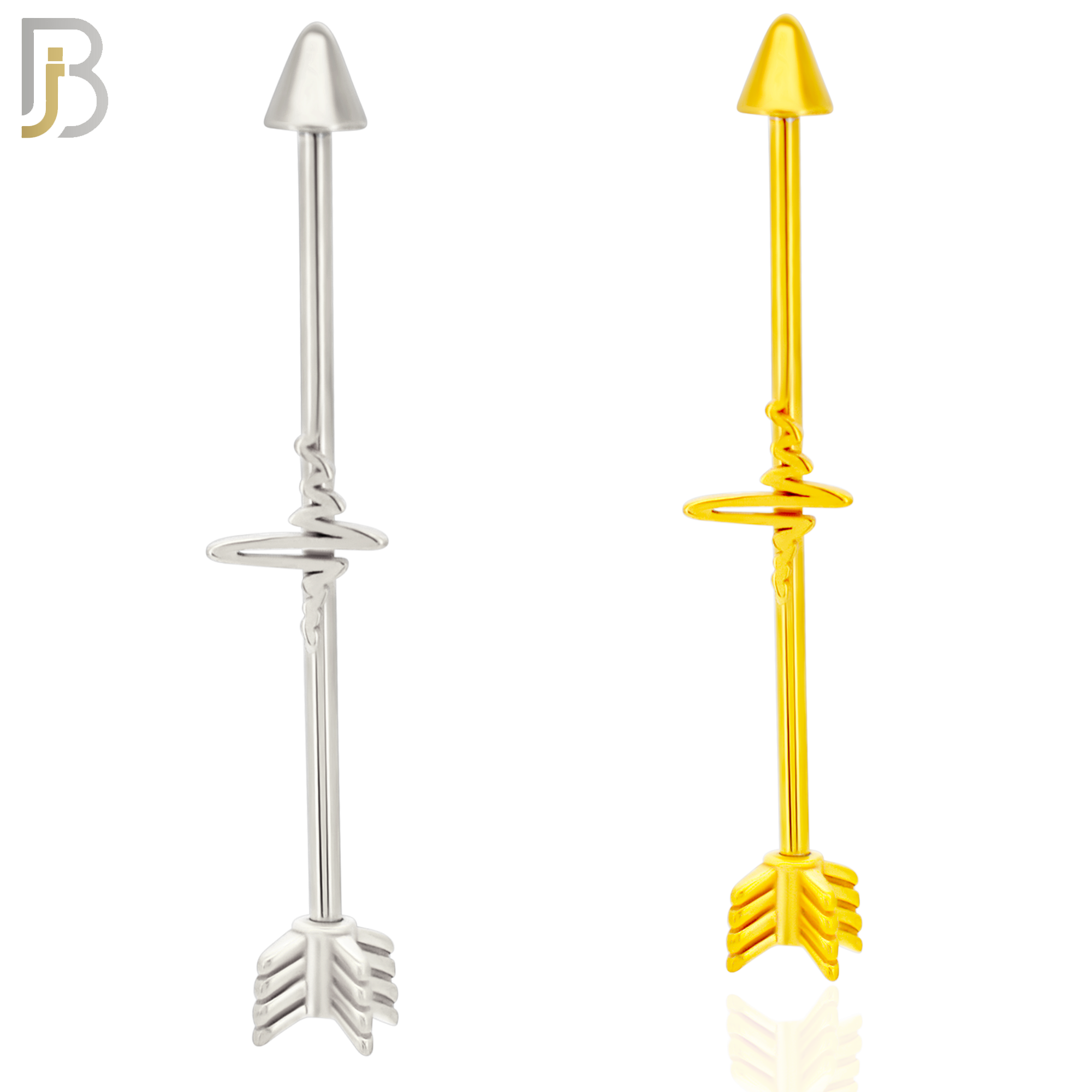 BB36 - 316L Surgical Steel Heartbeat Industrial Barbell (PACK OF 4) image 0