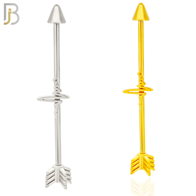 BB36 - 316L Surgical Steel Heartbeat Industrial Barbell (PACK OF 4) image 0