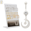 PK-N002 - 316L Surgical Steel Different Designs Dangle Belly Rings - Pack of 16 image 0