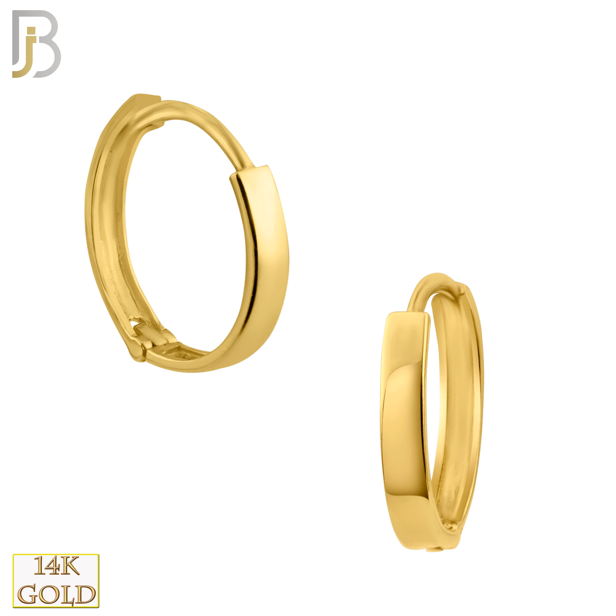 14-ES61Y - 14k Solid Gold Plain Hoops Earring image 0