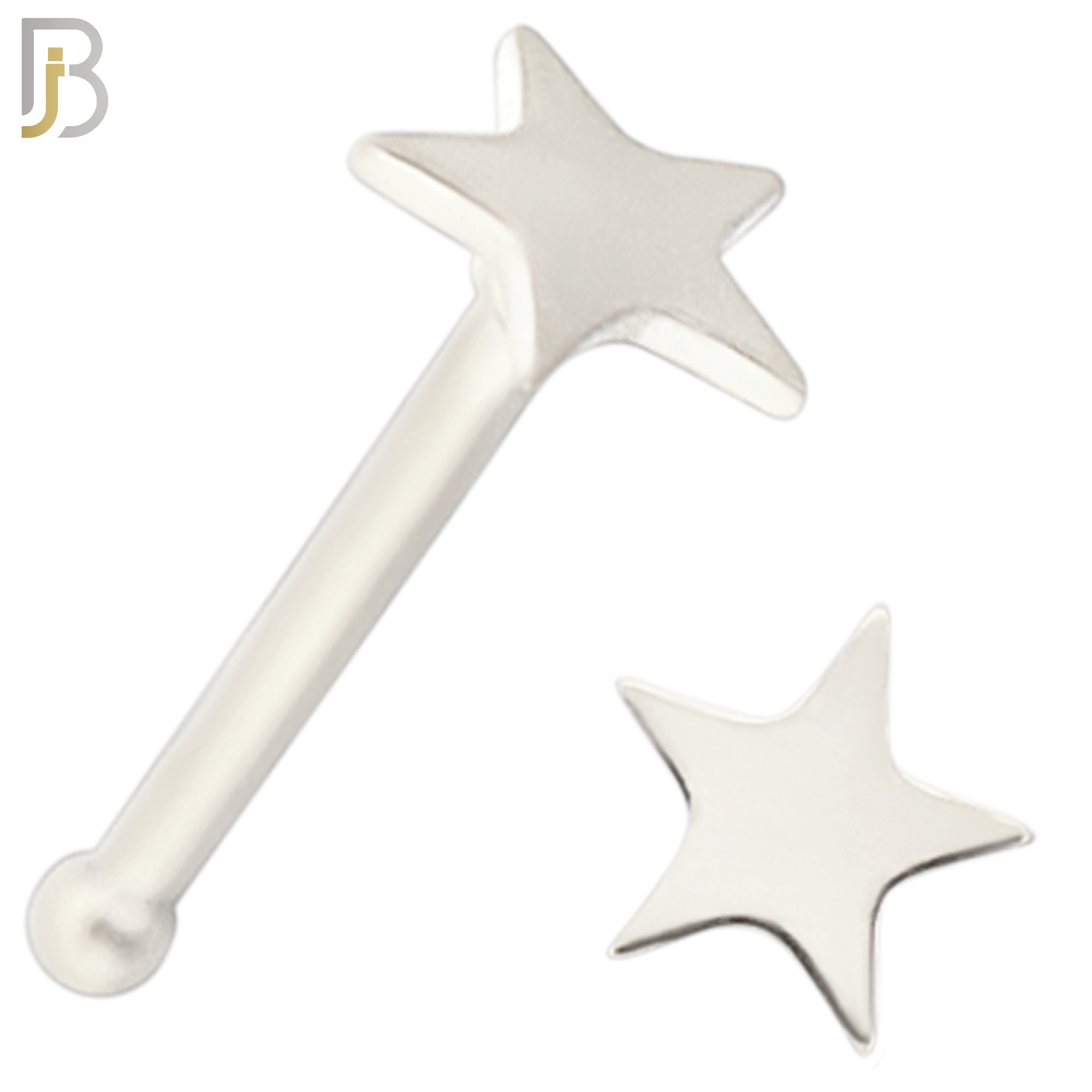 NR43B - 316L Surgical Steel Nose Bone with Plain Solid Star Design (PACK OF 6) image 1