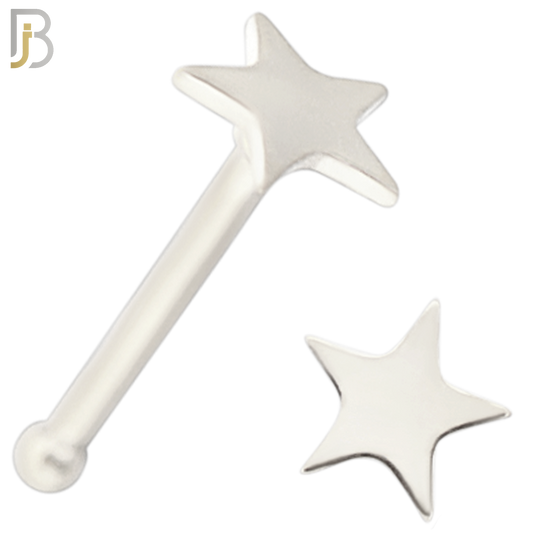 NR43B - 316L Surgical Steel Nose Bone with Plain Solid Star Design (PACK OF 6) image 1