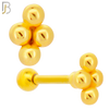 TB24 - 316L Surgical Steel Grape Bunch Leaf Tragus Barbell Cartilage Piercing Screw Ball (PACK OF 6) image 2