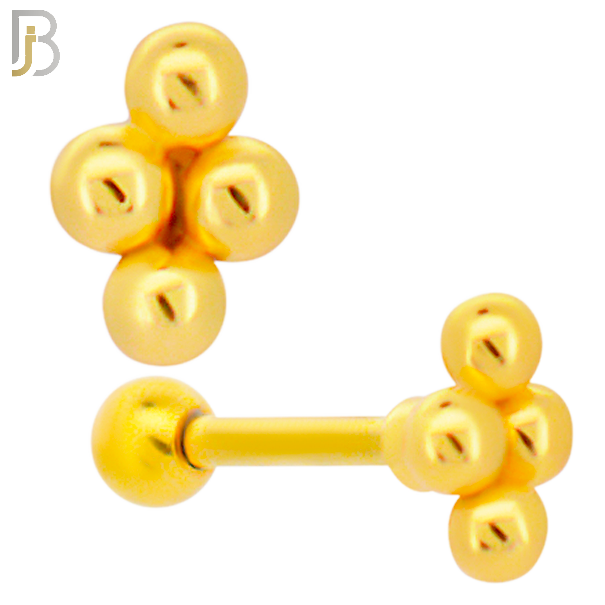 TB24 - 316L Surgical Steel Grape Bunch Leaf Tragus Barbell Cartilage Piercing Screw Ball (PACK OF 6) image 2