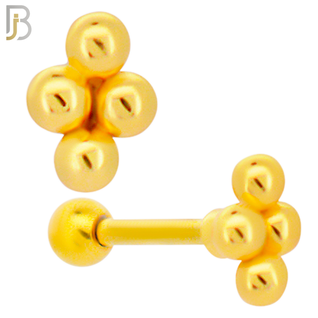 TB24 - 316L Surgical Steel Grape Bunch Leaf Tragus Barbell Cartilage Piercing Screw Ball (PACK OF 6) image 2