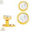 14-G23G-DM03 - G23 Titanium Gold Plated Anchor with 14k Gold Top with Bezel Set Rose Cut Lab Diamond Dermal - Internally Threaded image 0