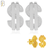 925-ES156 - .925 Sterling Silver Dollar Sign  Design Earring Stud image 0