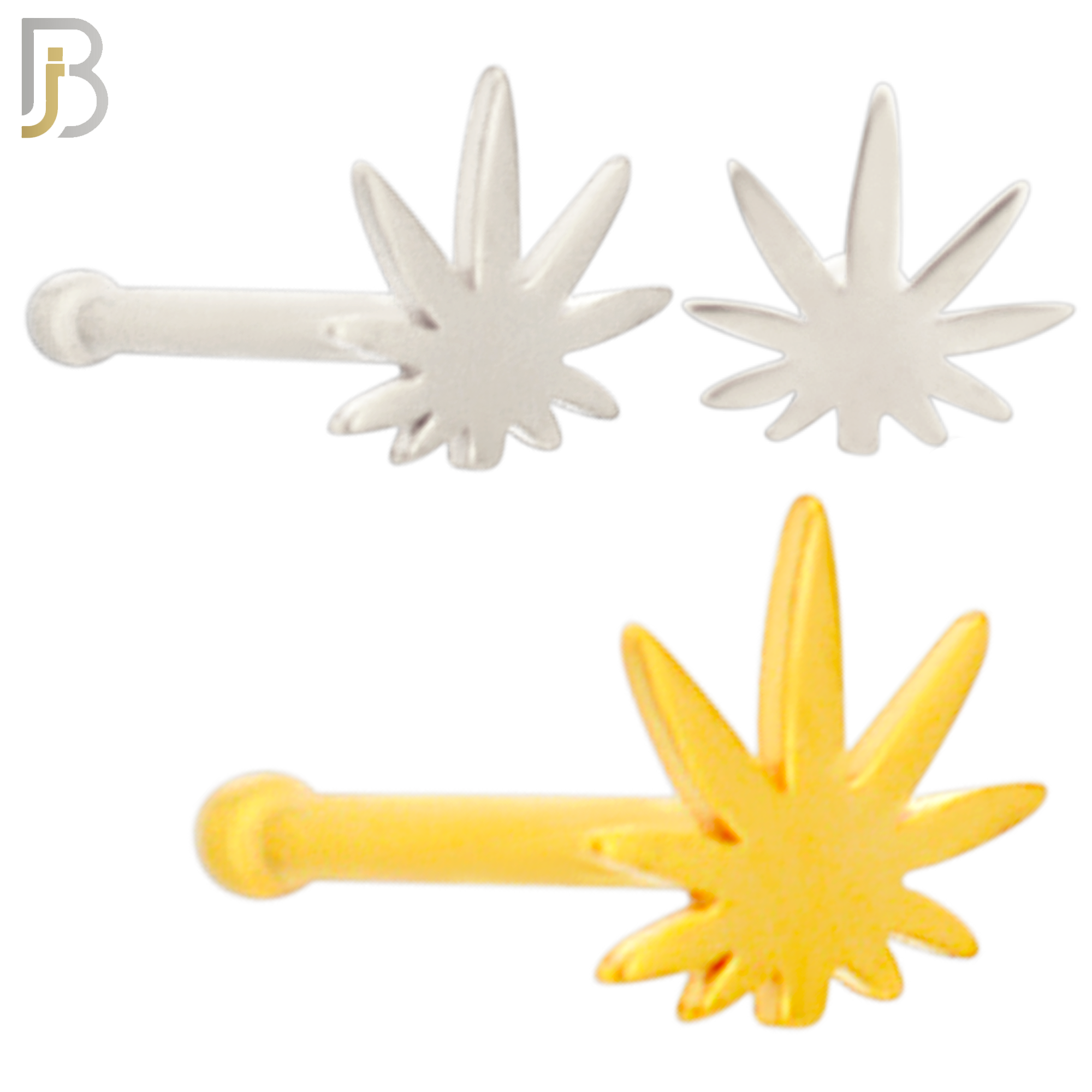 NR39B - 316L Surgical Steel Nose Bone Plain Pot Marijuana Leaf Design (PACK OF 6) image 0
