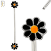 BB22 - 316L Surgical Steel Screw Bar Daisy Flower Design with Zircon Barbell Industrial (PACK OF 4) image 1
