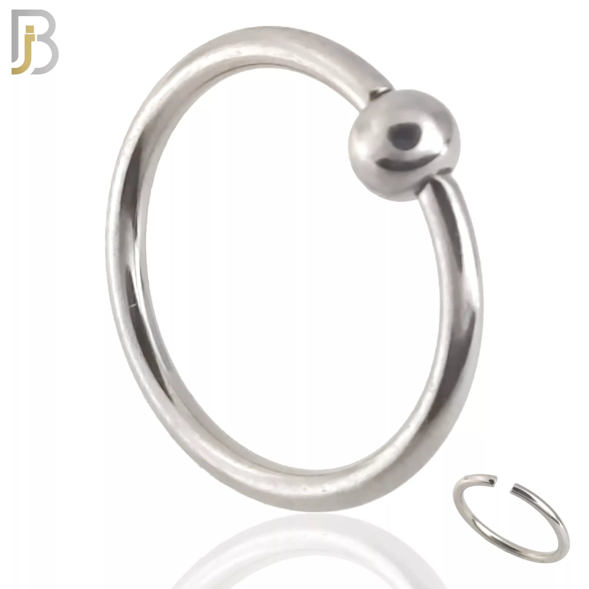 CT01S - 316L Surgical Steel Plain Captive Hoops with 3mm Beads image 0
