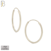 925-ES310S - .925 Sterling Silver Plain Hoop Earrings image 6