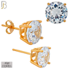 925-ES71-RC - .925 Sterling Silver Rose Gold Plated Earring Stud Casting Round Prong Setting Clear Zircon image 7