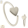 14-CT23 - 14k Solid Gold Heart Design Hoops Piercing Twist to Open image 1