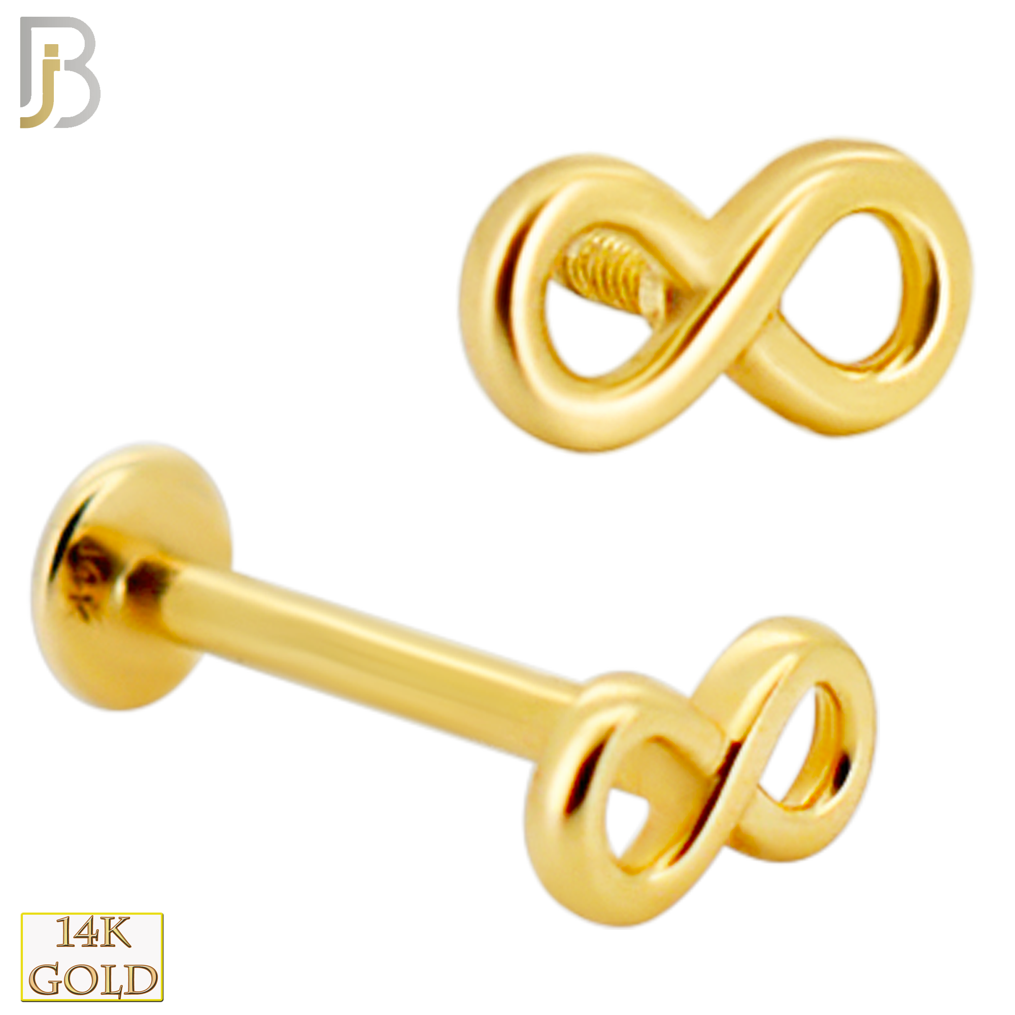 14-LB124 - 14k Yellow Gold Infinity Symbol Labret image 0