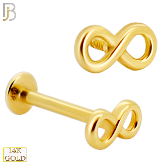 14-LB124 - 14k Yellow Gold Infinity Symbol Labret image 0