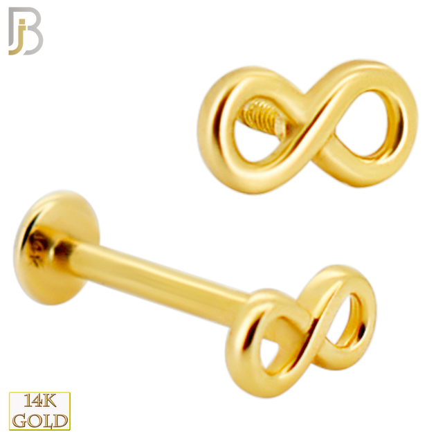 14-LB124 - 14k Yellow Gold Infinity Symbol Labret image 0