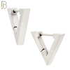 ES172 - 316L Stainless Steel Plain Huggies Triangle Shape Clip On image 1