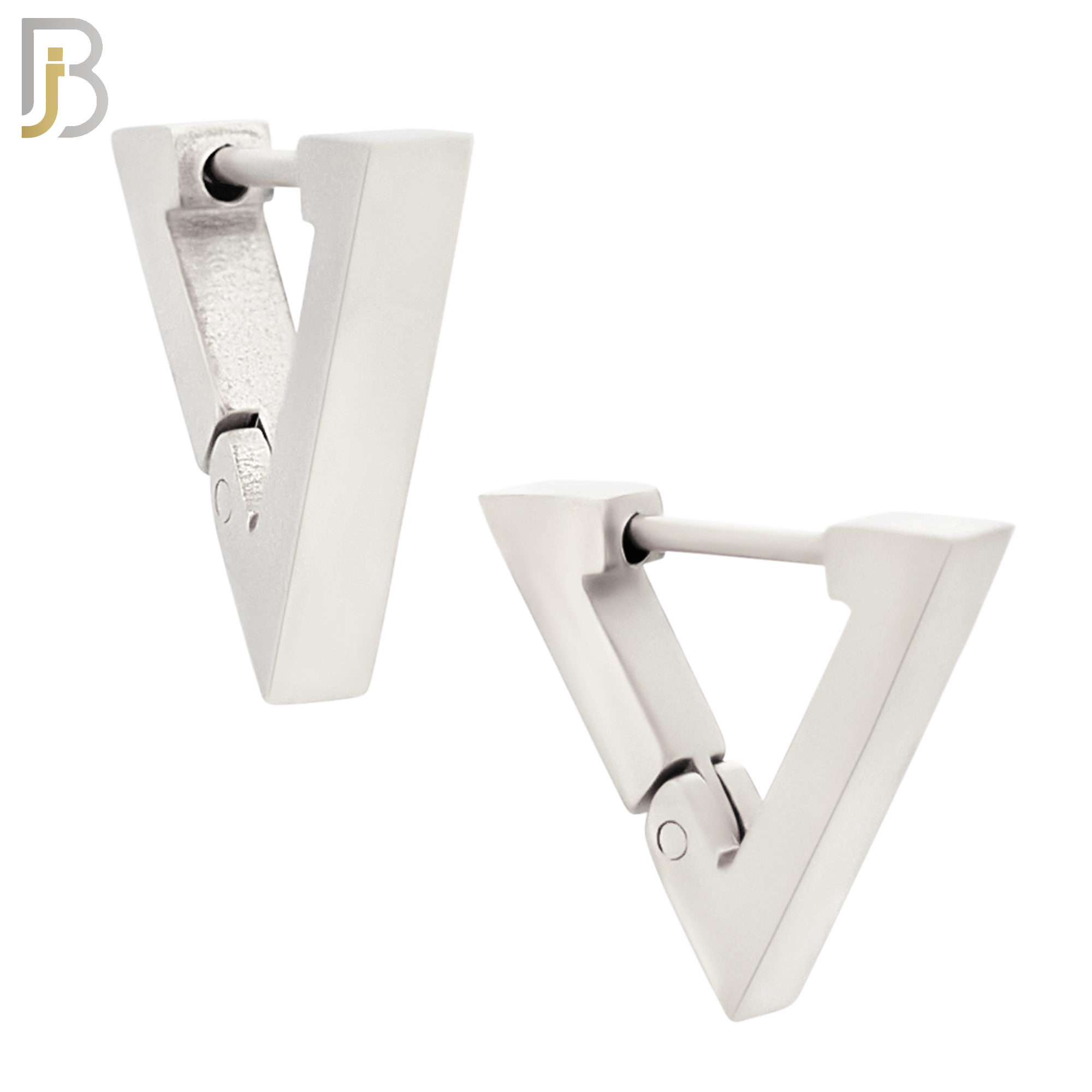 ES172 - 316L Stainless Steel Plain Huggies Triangle Shape Clip On image 1