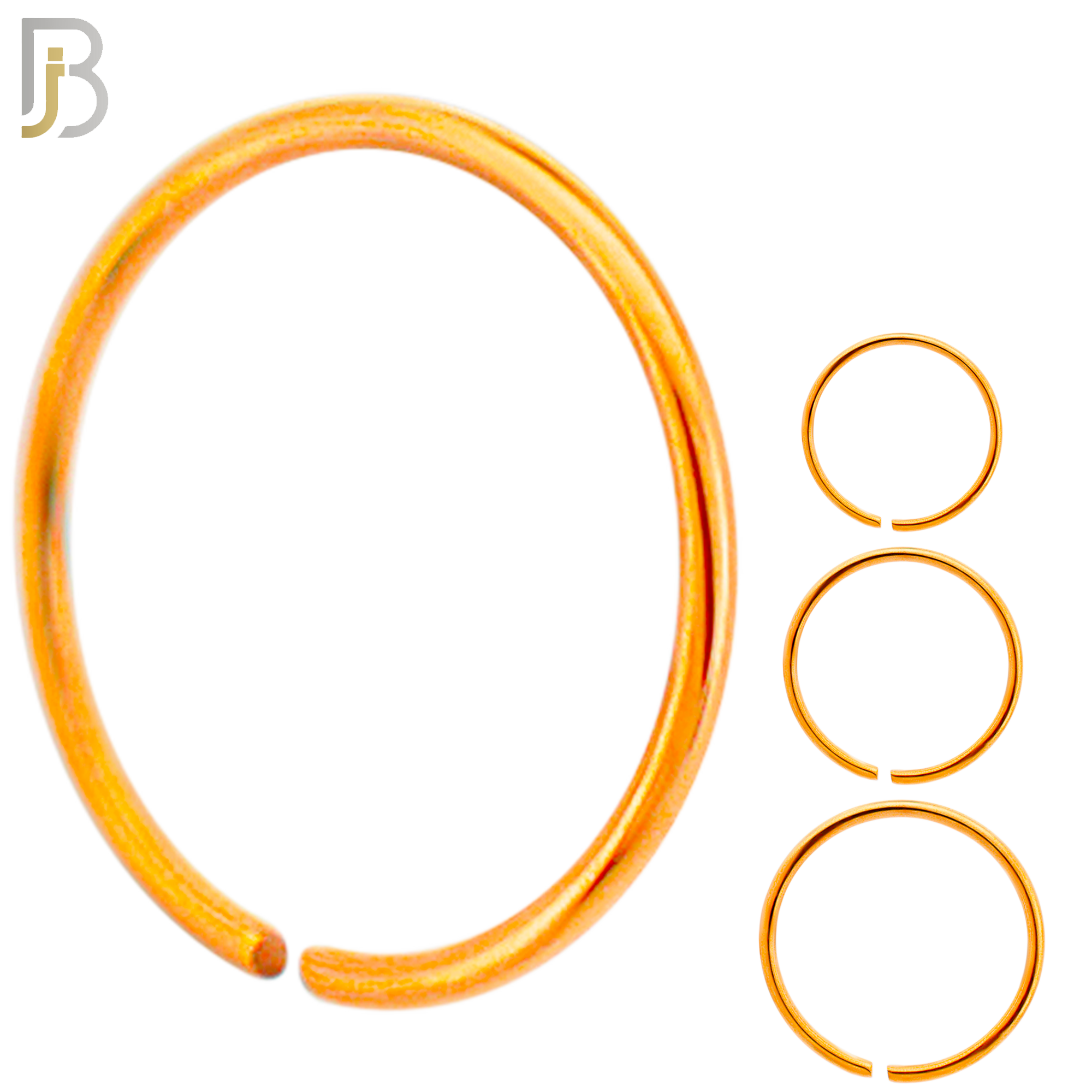 CT02R - Rose Gold  Plated 316L Surgical Steel Hoops Seamless Continuous Ring Twist to Open (PACK OF 6) image 0